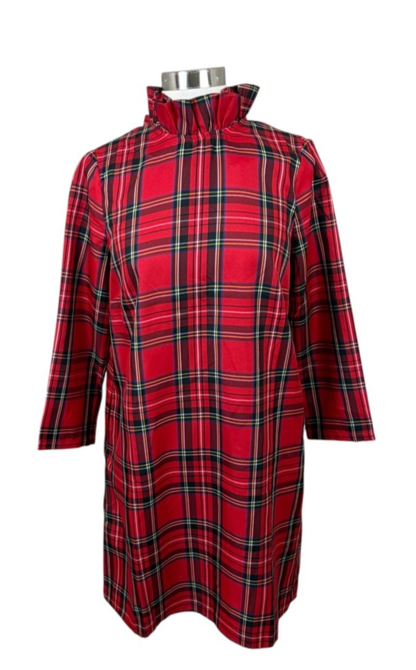 Tuckernuck NEW Royal Stewart Tartan Daphne Red Plaid Dress Holiday Small